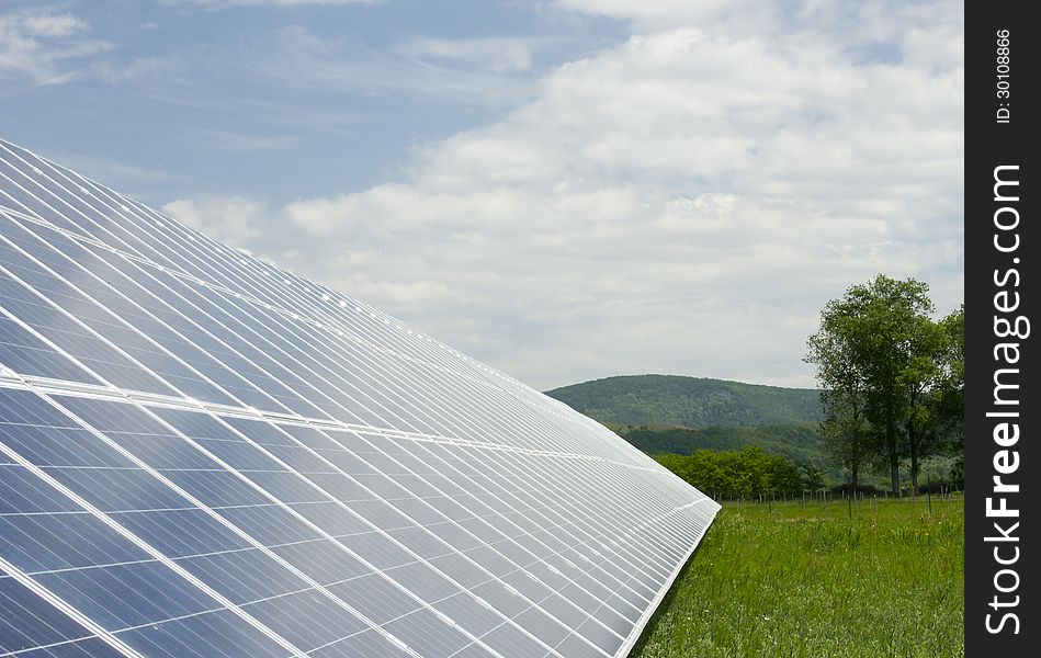 Solar panel and sun day