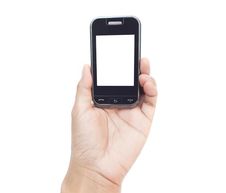 Mobile Smart Phone With Blank Screen. Royalty Free Stock Photography