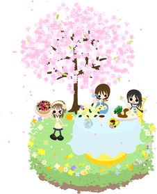 Cafe Of The Cherry Blossom-2 Royalty Free Stock Images Cafe Of The Cherry Blossom-2 Royalty Free Stock Images