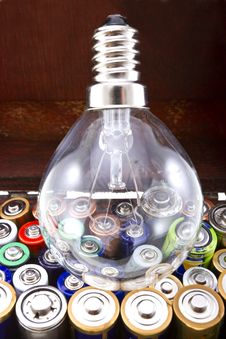 Lamp And Batteries Stock Image Lamp And Batteries Stock Image