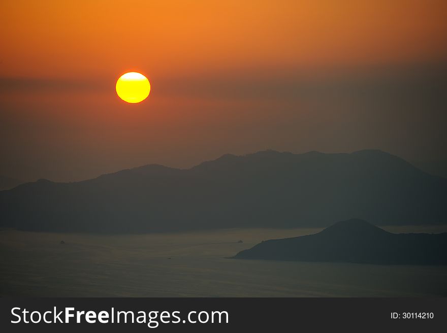 Beautiful Sunset of China Sea