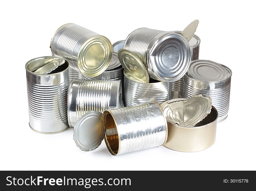 Color photo of metal cans in a landfill. Color photo of metal cans in a landfill