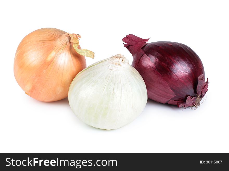 Color photo of a onion on a white background