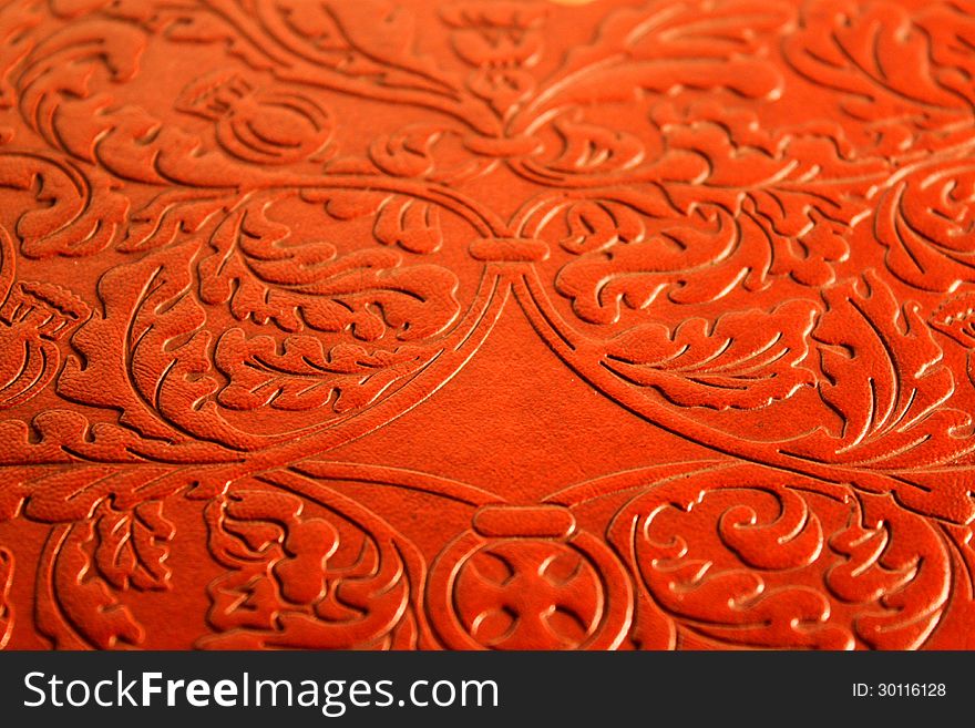 Background of brown leather textured