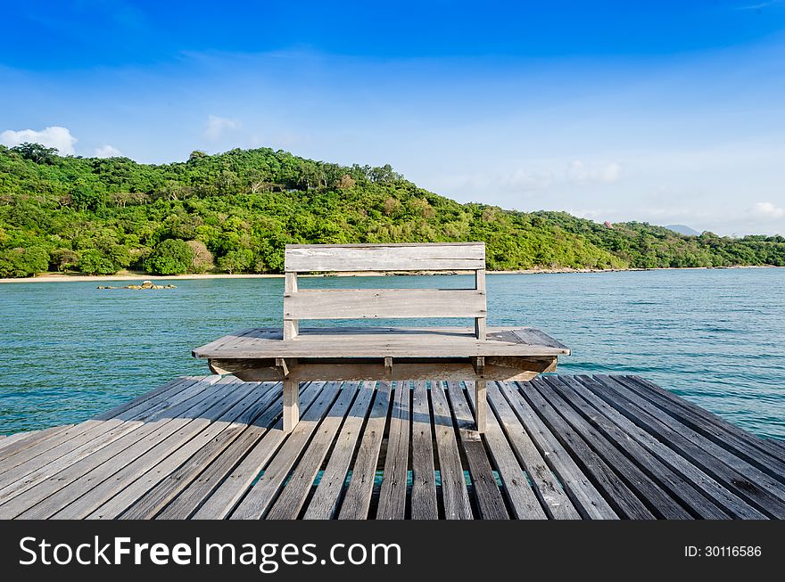 Chair on the shore near the sea in Thailand