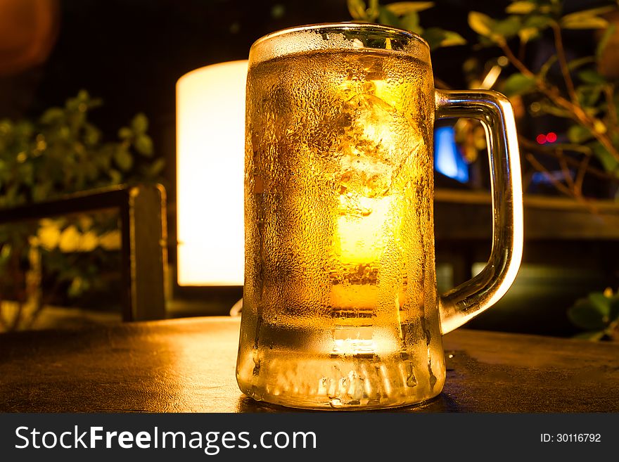 Glass of light beer