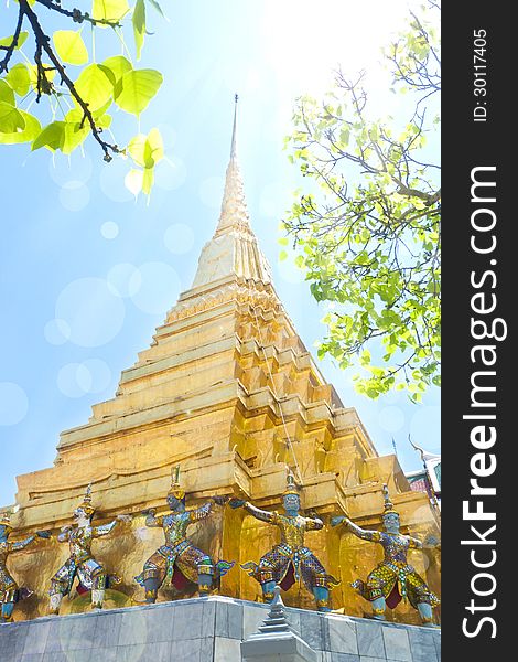 Wat phra kaew the most famous landmark in Thailand. Wat phra kaew the most famous landmark in Thailand