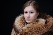 Portrait Of Beauty Woman In Luxury Winter Fur Coat Stock Photo Portrait Of Beauty Woman In Luxury Winter Fur Coat Stock Photo