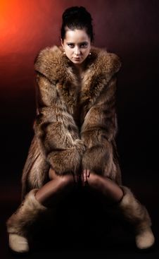 Woman In Luxury Winter Fur Coat Stock Photo Woman In Luxury Winter Fur Coat Stock Photo