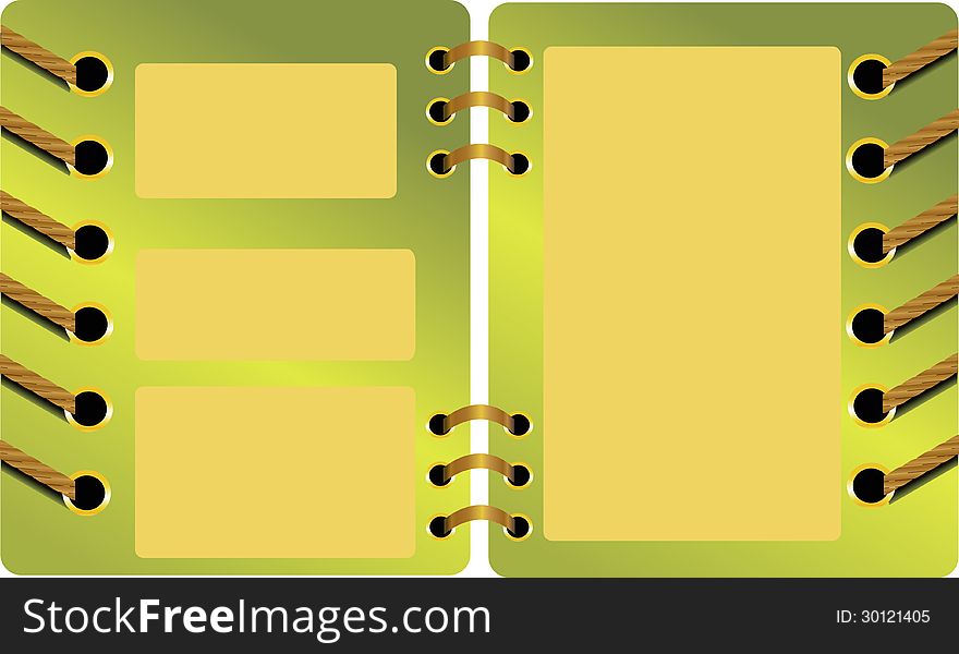 Illustration of open diary on isolated white background. Illustration of open diary on isolated white background