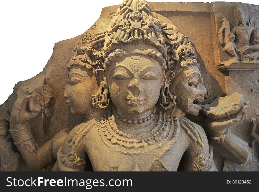 11th century stone carved statue of Indian mythical Gods. 11th century stone carved statue of Indian mythical Gods