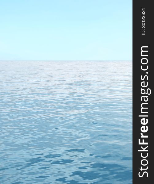 Blue sea with waves and clear blue sky background