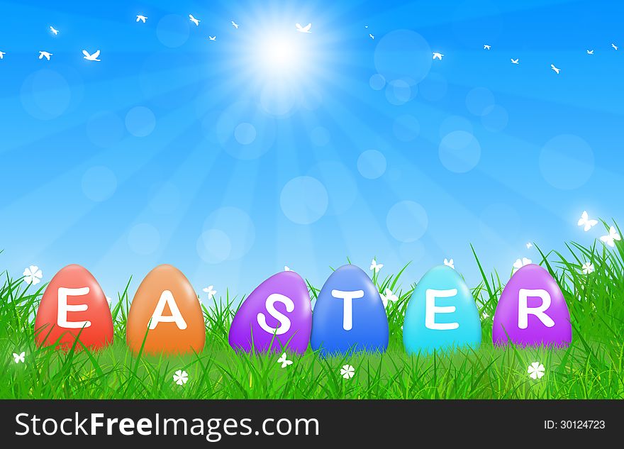 Easter celebration decorated nature fresh air background. Easter celebration decorated nature fresh air background