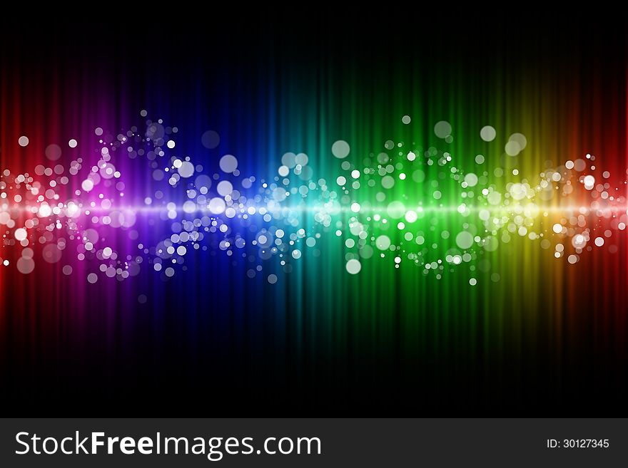 Bokeh and color wave abstract background