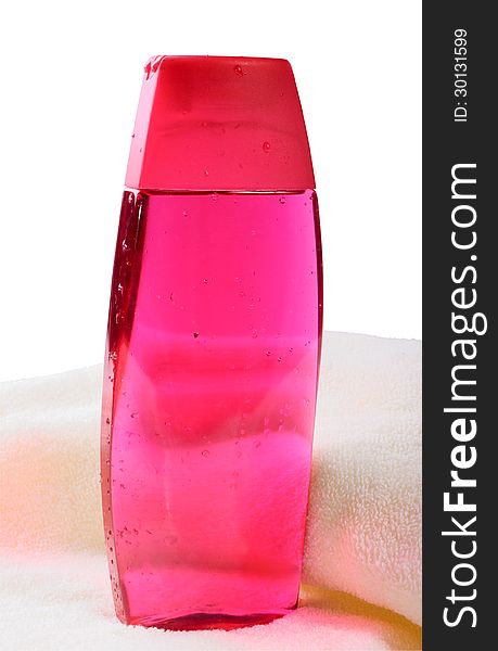 Shower gel in plastic bottle