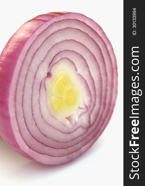 Onion on the white background (details)