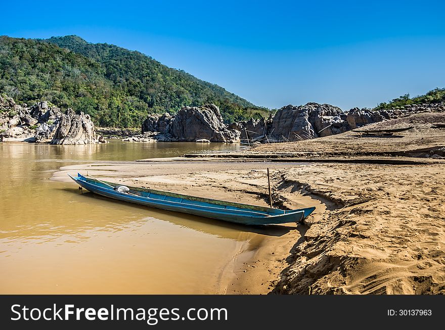 Longtail Boat on Mekong River, Laos