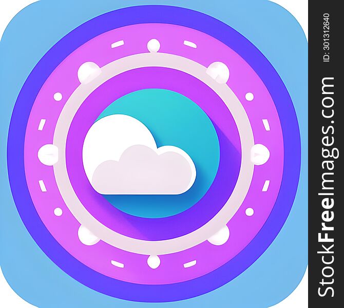 Abstract Cloud And Circles App Icon.