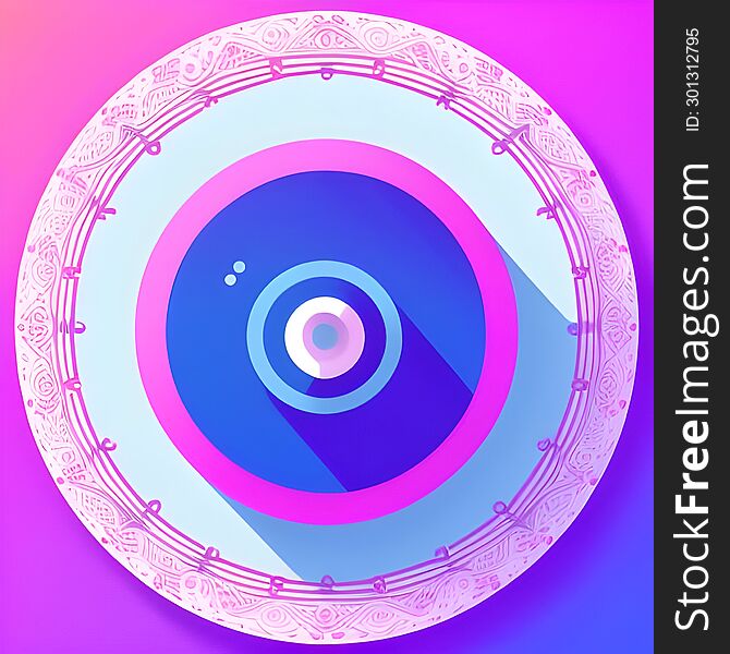This image is a graphical illustration featuring a series of concentric circles with a smooth gradient transition from deep pink to blue, creating a sense of depth and dimension. The outer edge is adorned with intricate, line-based ornamental designs, which give the overall image a decorative border. The patterns and the central gradient circles together create an aesthetically pleasing and modern design with a symmetric composition, set against a contrasting pink and purple background. This image is a graphical illustration featuring a series of concentric circles with a smooth gradient transition from deep pink to blue, creating a sense of depth and dimension. The outer edge is adorned with intricate, line-based ornamental designs, which give the overall image a decorative border. The patterns and the central gradient circles together create an aesthetically pleasing and modern design with a symmetric composition, set against a contrasting pink and purple background.