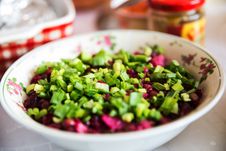 Beetroot Salad With Spring Onions On Top Stock Image Beetroot Salad With Spring Onions On Top Stock Image