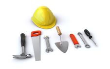 Construction Helmet And Tools Stock Photos Construction Helmet And Tools Stock Photos