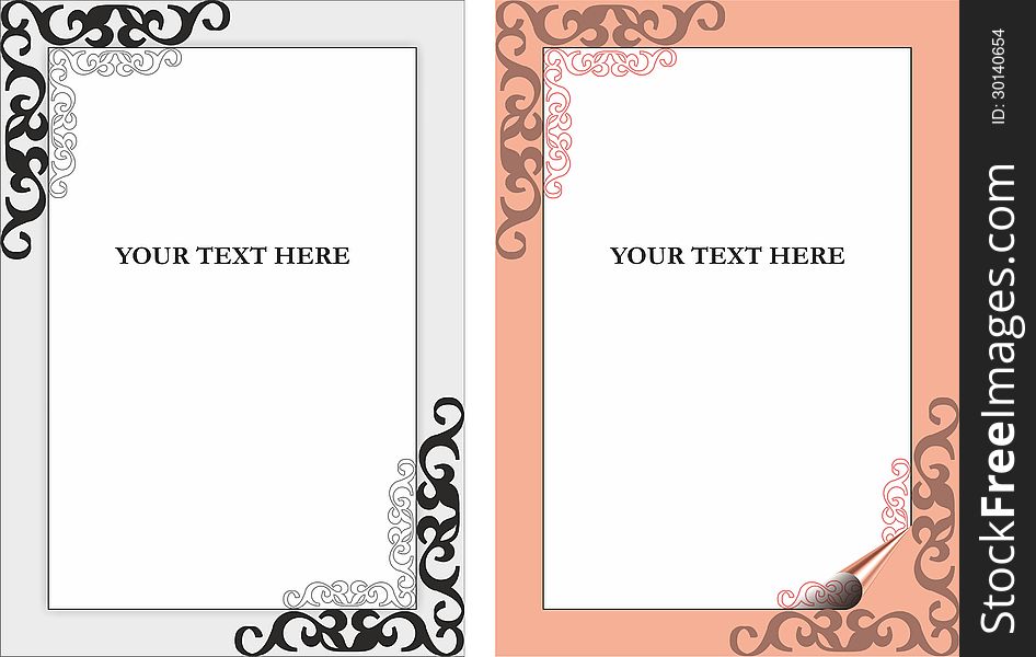 Design blank A4 in black and pink colors