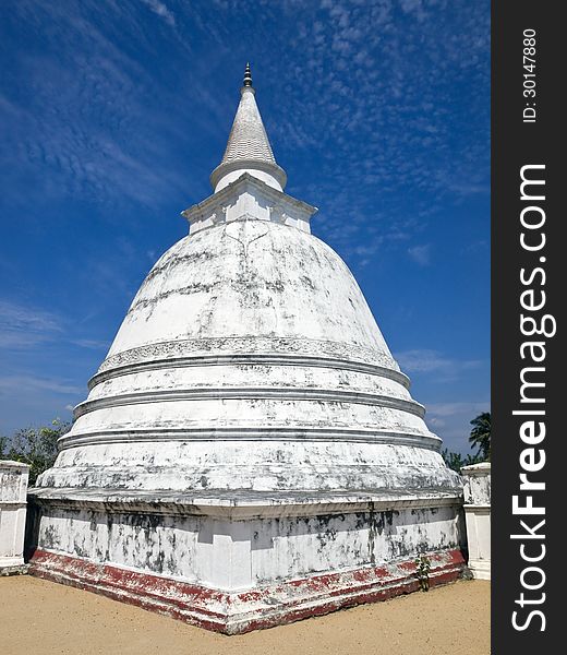 Stupa with gold Buddha statue inside