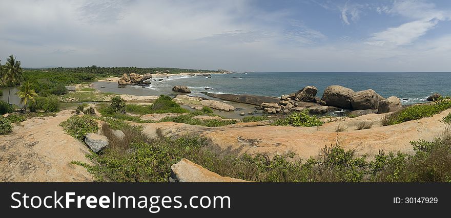 Indian ocean coast line panorama. Sri Lanka. Indian ocean coast line panorama. Sri Lanka