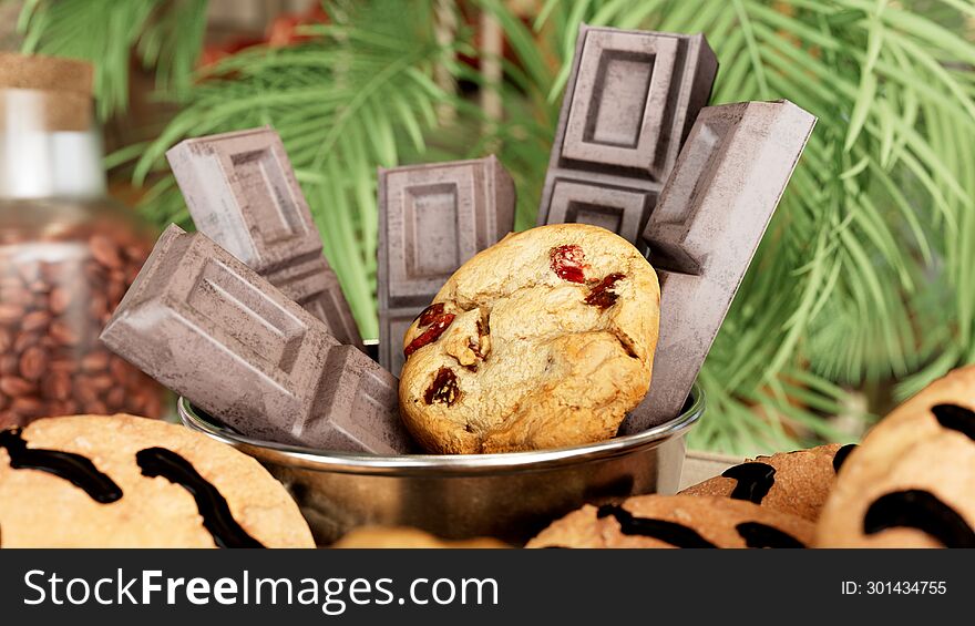 Cookies and chocolate bars