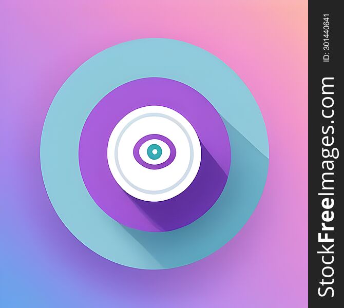 This is a vibrant and colorful abstract image featuring concentric circles resembling an eye, set against a gradient background of pink, purple, and blue hues. The central part of the “eye” is turquoise surrounded by a white ring and then a purple ring. The outermost circle is teal in color creating a contrast with the inner purple circle. The background features a smooth gradient transitioning from pink to purple to blue giving it a vibrant look. There are subtle shadows that give depth to the layers of circles making them appear three-dimensional. This is a vibrant and colorful abstract image featuring concentric circles resembling an eye, set against a gradient background of pink, purple, and blue hues. The central part of the “eye” is turquoise surrounded by a white ring and then a purple ring. The outermost circle is teal in color creating a contrast with the inner purple circle. The background features a smooth gradient transitioning from pink to purple to blue giving it a vibrant look. There are subtle shadows that give depth to the layers of circles making them appear three-dimensional.