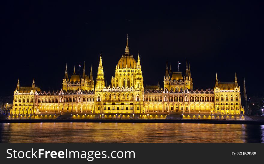 Parliament in Budapest, Hungary at night