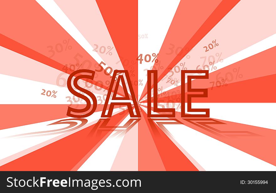 Red sale background, illustration