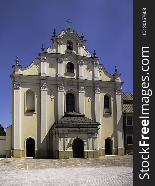 Entrance to the church of the cistercian fathers in krakow. Entrance to the church of the cistercian fathers in krakow