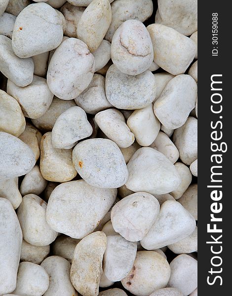 Many white pebbles close-up background