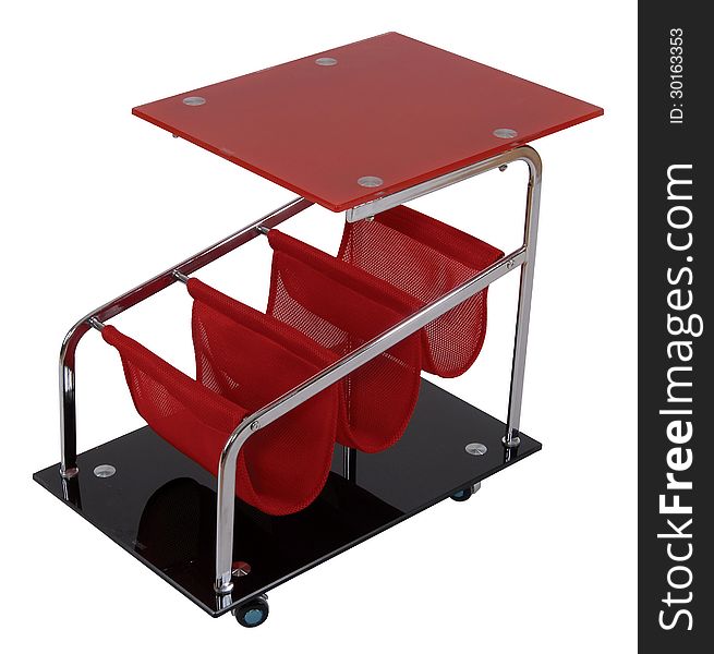 Red Wheeled Stand