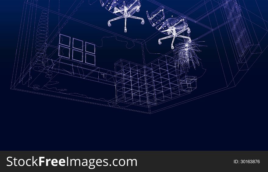 Computer three-dimensional image of a house. Computer three-dimensional image of a house