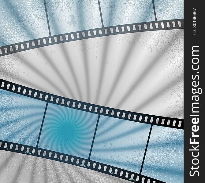 Vector: movies film blue light background.