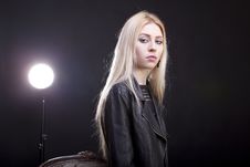Gorgeous Blonde With A Light Behind Her Stock Image Gorgeous Blonde With A Light Behind Her Stock Image