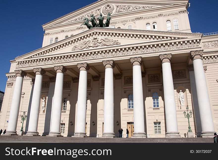 Stock Photo - building of the Bolshoi Theater in Moscow. Stock Photo - building of the Bolshoi Theater in Moscow.