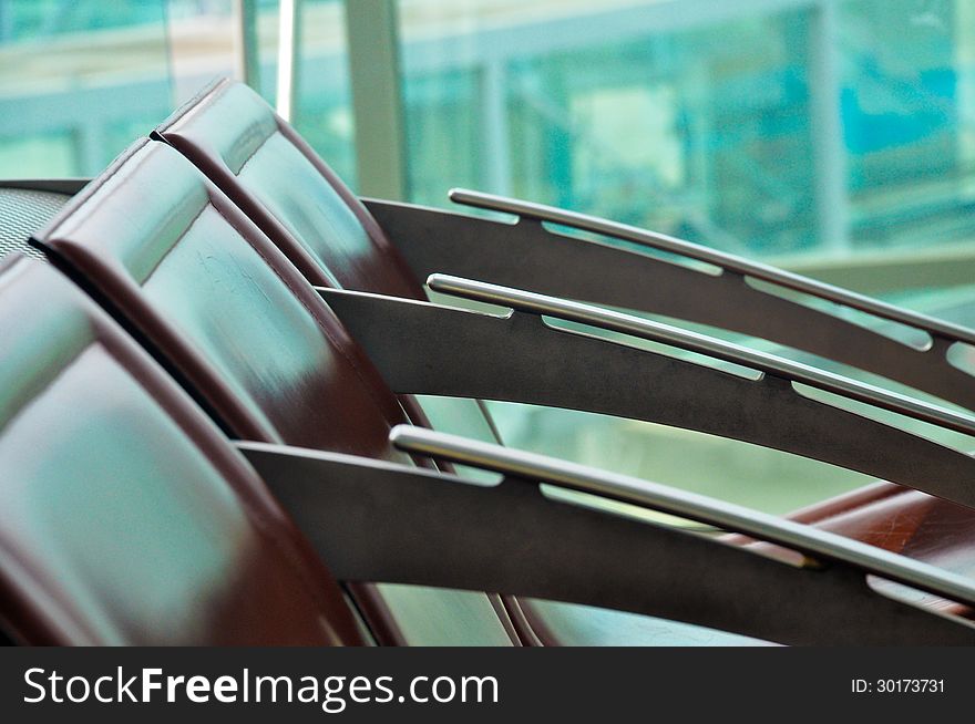 Airport seats with a beautiful design. Airport seats with a beautiful design