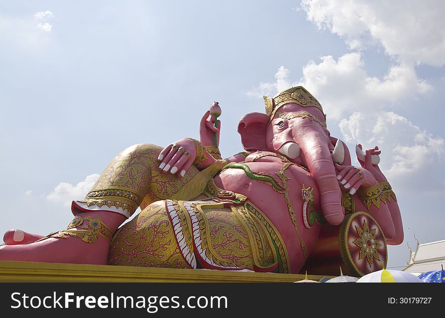 The pink statue of Ganesha