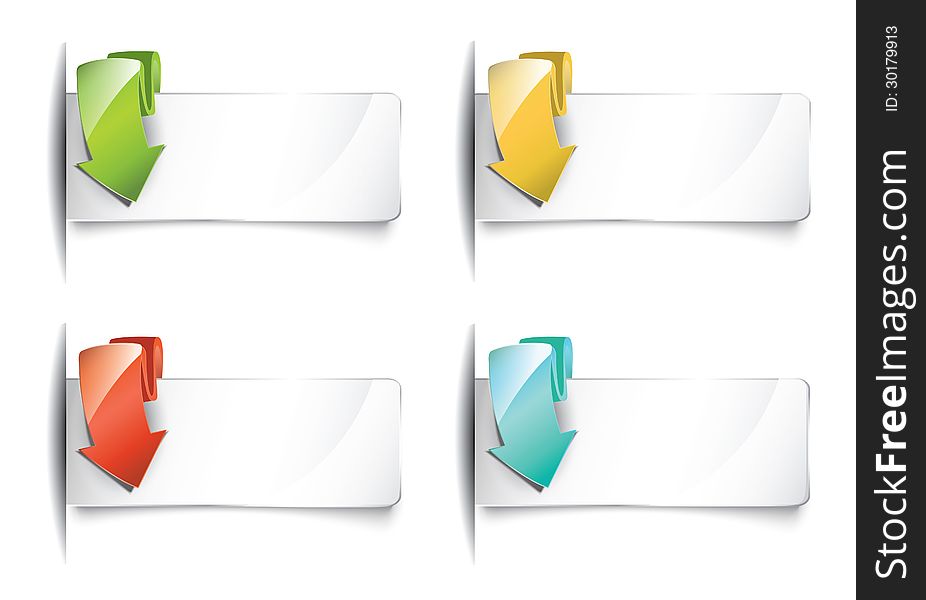 Colourful arrows for web design concepts, empty tags