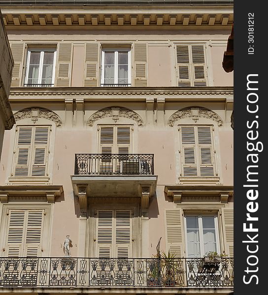 Image taken in Nice France 2013 showing the Belle Epoque style decoration which is typical to the area. Image taken in Nice France 2013 showing the Belle Epoque style decoration which is typical to the area.