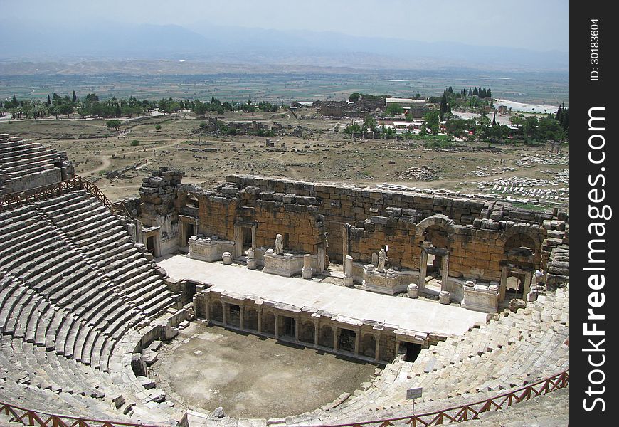 Ruins of an ancient greek theatre (in Pammukale region, Turkey). Ruins of an ancient greek theatre (in Pammukale region, Turkey)