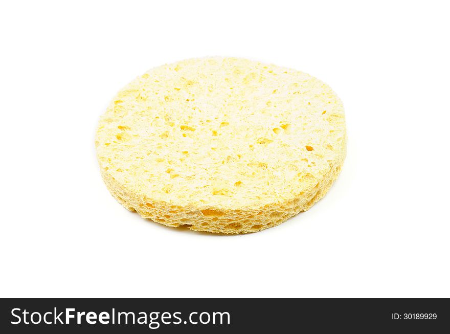 Yellow Circle Sponge isolated on white background