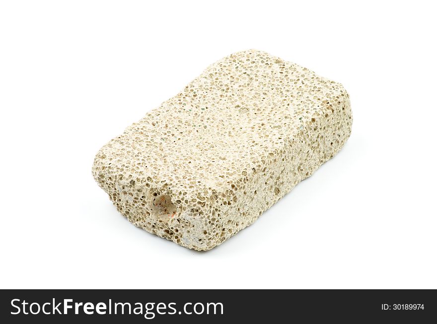 Gray Pumice Stone for Skin Care isolated on white