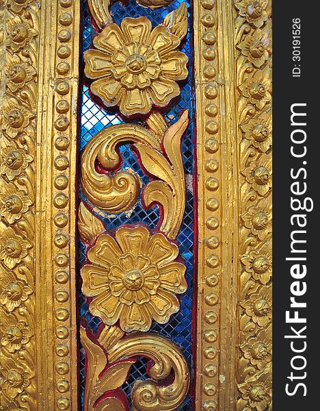 The beautyful pole of Thai temple texture. The beautyful pole of Thai temple texture