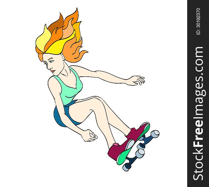 Girl On Skateboard