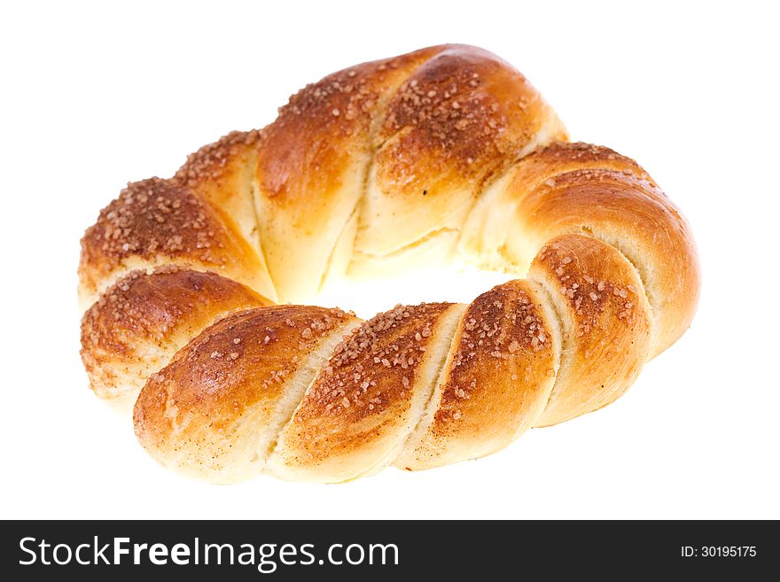 Bagel with sugar isolated on white