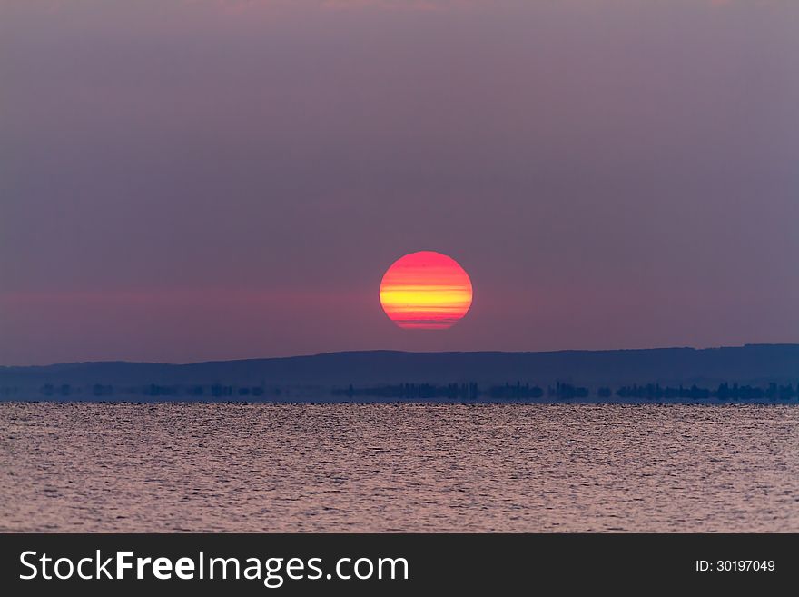 Beautiful sunset light in a autumn